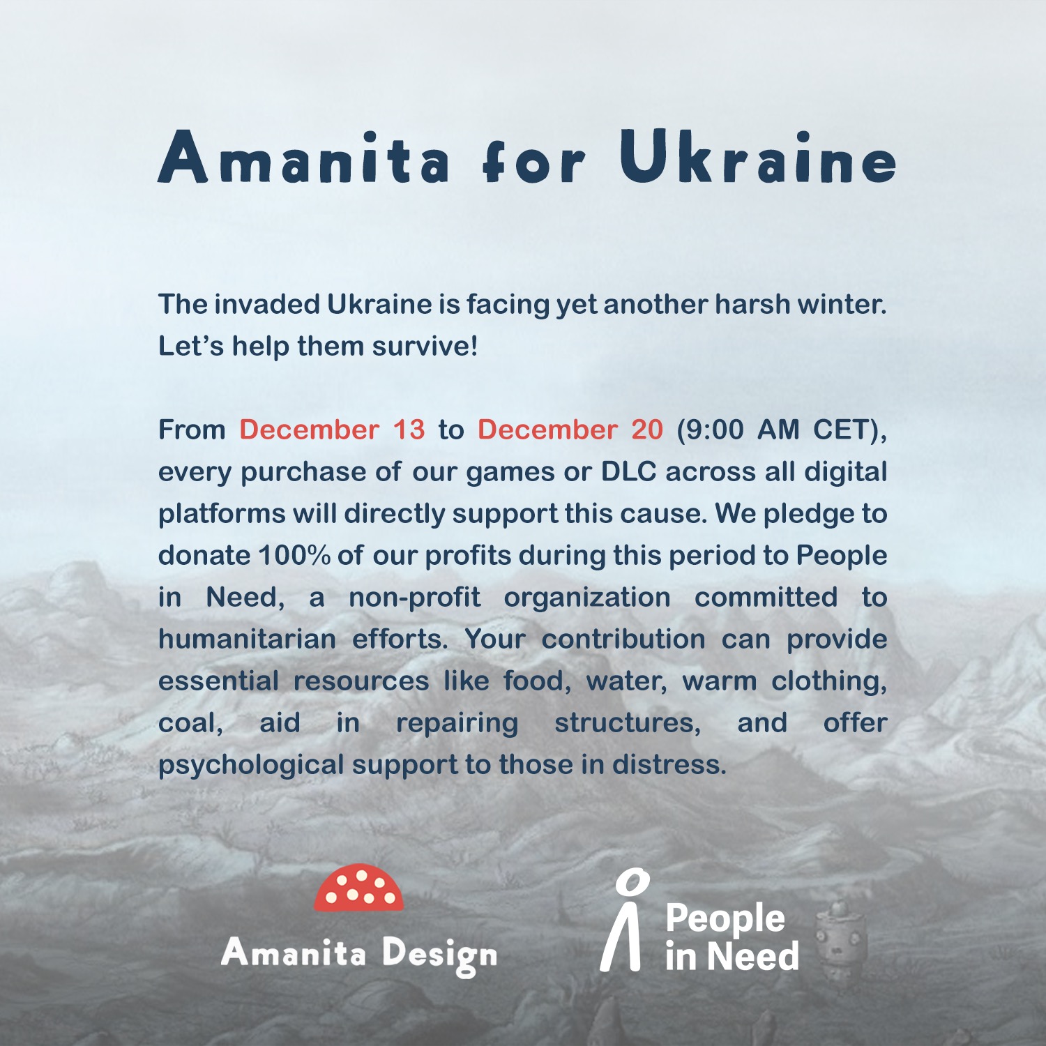 Amanita Design spouští celotýdenní dobročinnou akci na podporu Ukrajiny