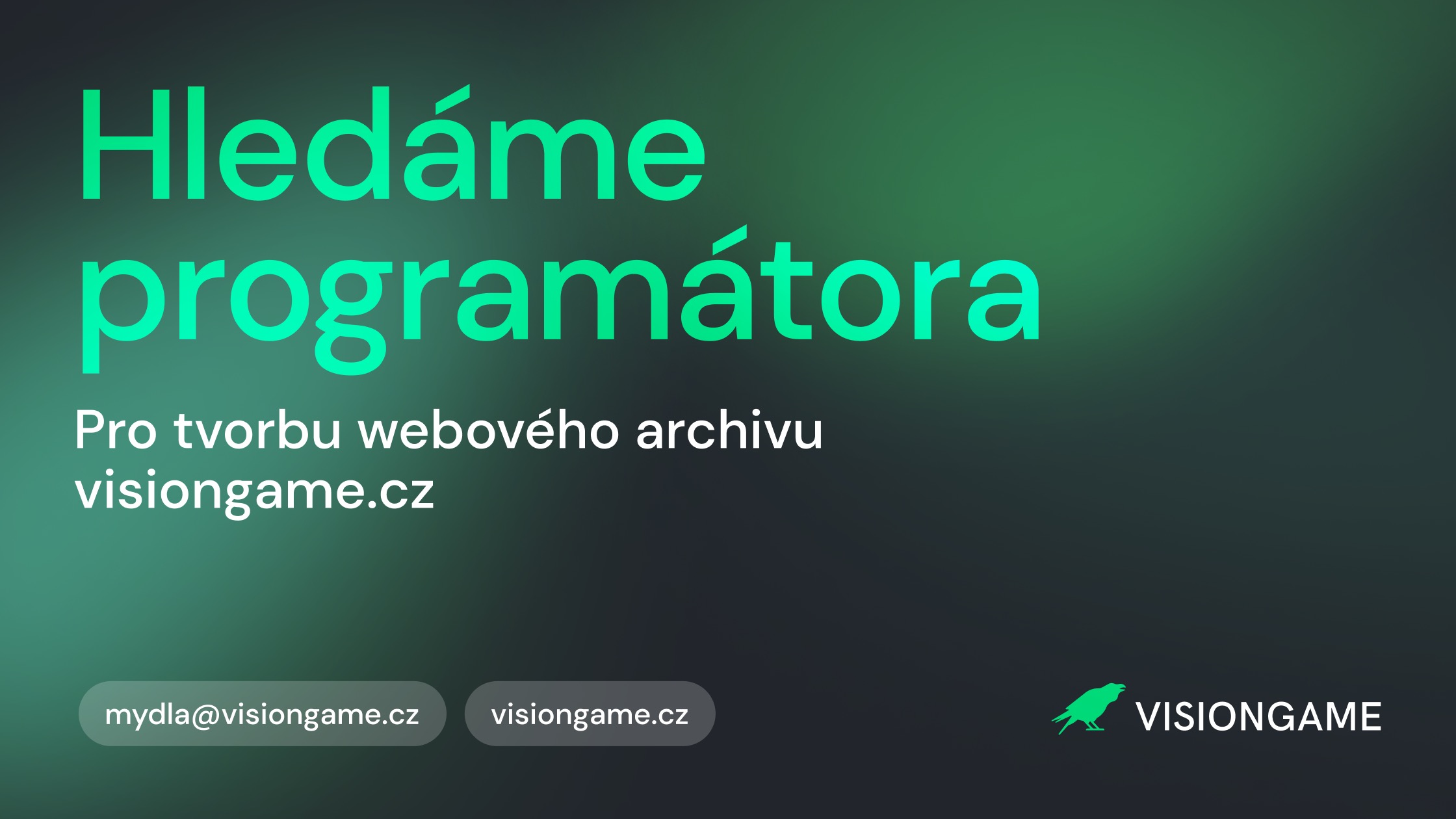 Hledáme zkušeného programátora pro tvorbu webového archivu VisionGame.cz